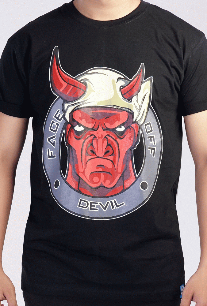 Devil  Design Printed T-shirt (Black)